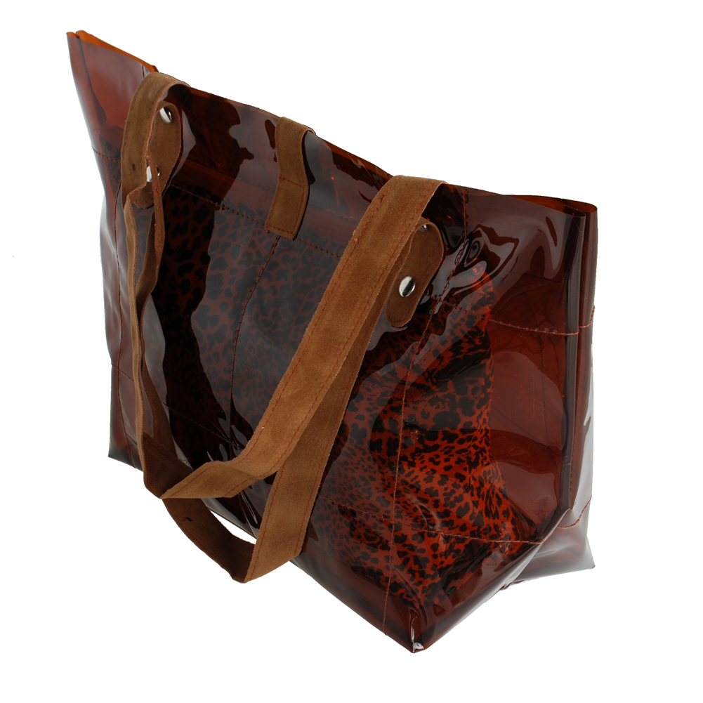 [Lucky Brown]Leopard Satchel Bag Handbag Purse Casual