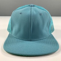 Vintage Light Blue Trucker Hat Boys Youth Size Mesh Back New Era Pro Model - $10.39