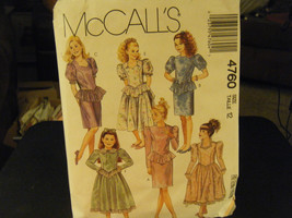 McCall&#39;s 4760 Girl&#39;s Dresses &amp; Flower Pattern - Size 12 Chest 30 Waist 2... - $11.41
