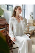 Vintage Victorian Cotton Nightgown,Bridal Edwardian Cotton Nightgown For... - £56.10 GBP