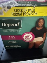 Depend Fresh Protection Incontinence Underwear for Women, Large, 40 Ct 3... - $21.99