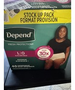 Depend Fresh Protection Incontinence Underwear for Women, Large, 40 Ct 3... - $21.99