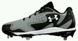 Mens Baseball Cleats Under Armour Yard Low Metal Black Gray Shoes-sz 16 - $19.80
