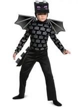 Boys Minecraft Ender Dragon Black 4 Pc Jumpsuit Mask Halloween Costume- 4/6 - £19.78 GBP