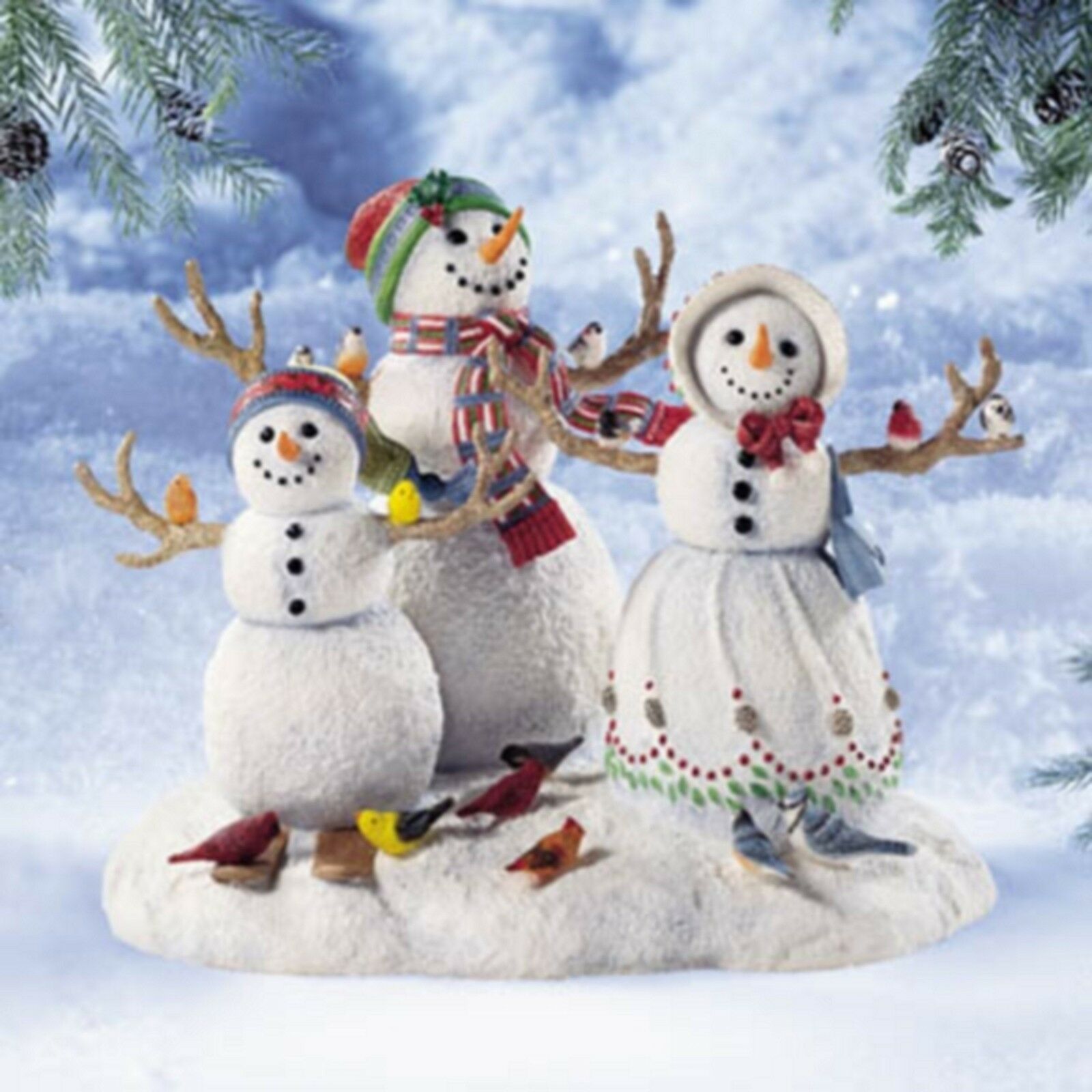 NEW! Lenox Birds of a Feather Snowman Family Sculpture-Snow Kids-Lynn Bywaters - $81.08