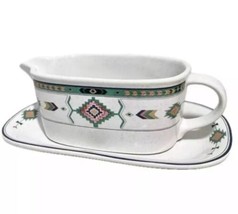 Thanksgiving Gravy Boat with plate Studio Nova Adirondack Aztec Design - £11.51 GBP