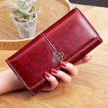 Let made of leather wallets double fold vintage womens purses mobile phone purse female thumb200