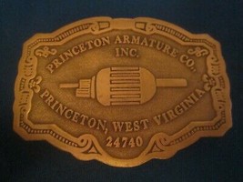 Vintage Metal Belt Buckle PRINCETON ARMATURE CO West Virginia [j10f] - $47.04