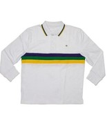 Adult Large Mardi Gras White Purple Green Yellow Long Sleeve Shirt - $40.84