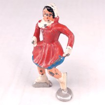 ✅ Vintage Barclay Red Blue White Skater Woman Winter Classic Figure Cast Lead - £10.34 GBP