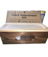 Cable Management | Real Wood Small Box brown tissue/Cord Organizer Box f... - $46.84 CAD