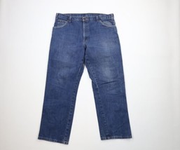 Vintage Dickies Mens 38x30 Distressed Spell Out Wide Leg Denim Jeans Pants Blue - £46.68 GBP