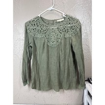 Indigo Rose White Peasant Lace Crochet Top Blouse Boho Cottagecore Size ... - $371.56 MXN