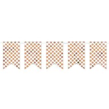Pennant Banner Rose Gold Dots 12 Pennants and 20 Feet of Ribbon New - £2.31 GBP