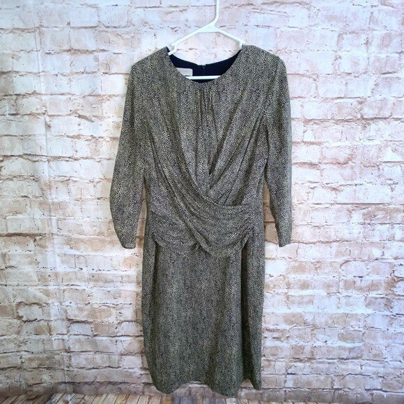 Hobbs London Dotted Silk Faux Wrap Dress Size 10 - $39.59