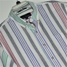 Men&#39;s John Ashford Casual Sort Sleeve Shirt Size Xl ~ Vgc ~ Pastel Colorblock - £12.65 GBP