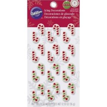 Candy Cane Christmas Dot Matrix Icing Decorations 24 Ct Wilton - $4.35