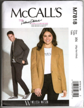 McCall&#39;s M7818 Unisex XL to 3X Blazer Jacket Melissa Watson Uncut Sewing Pattern - £13.28 GBP