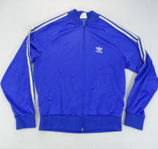 Flaw Vtg 80s Adidas Atp Keyrolan 3 Stripes Blue Track Jacket Zip Up Usa Mens M - £60.09 GBP