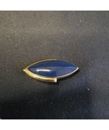 Monet Brooch Navy Blue Enamel Gold Tone Pin Modern Lines Geometric 2&quot; Si... - $26.88 CAD