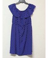 Women&#39;s Summer Off The Shoulder, Polka Dot Flowy Short Ruffle Blue Dress... - $14.30 CAD