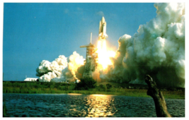 Space shuttle blast off at Cape Kennedy in Florida Airplane Postcard - £11.83 GBP