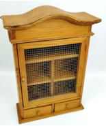 Primitive Handmade Wooden Shelf Cupboard Wall Hanging Cabinet Chicken Wi... - $94.04