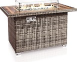SerenelifeHome Outdoor Propane Fire Pit Table- 50,000 BTU Auto-Ignition ... - $1,574.99