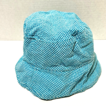 Sweet Potatoes Blue White Checked Cotton Youth Bucket Sun Hat 4 to 6X - £8.48 GBP