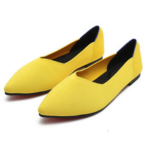 Women&#39;s Flat Shoes Ballet Mixed Color Soft Zapatos De Mujer Knit Pointed Breatha - £37.63 GBP
