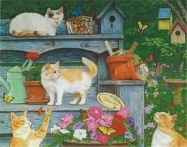 Cats &amp; Butterflies Kittens 100 pc Bagged Boxless Jigsaw Puzzle NO BOX - $9.85
