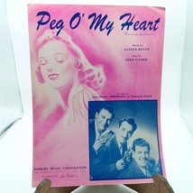 Vintage Sheet Music, Peg O My Heart by Alfred Bryan Fred Fisher, Robbins 1947 - £6.80 GBP