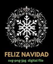 Elegant Black &amp; Gold Christmas Snowflake - Modern &#39;Feliz Navidad&#39; Design - $27.51 MXN