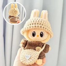 Boho Crochet Clothing Set For Labubu, Crochet Bucket Hat, Crochet Cardig... - $14.04
