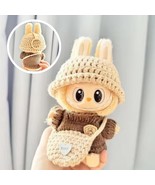Boho Crochet Clothing Set For Labubu, Crochet Bucket Hat, Crochet Cardig... - $261.70 MXN