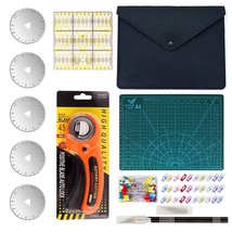 90 Pcs Rotary Cutter Kit, 45Mm Rotary Cutter Tool Kit With 5 Extra Blade... - $37.99