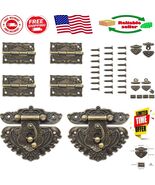 2X Hasp Catch &amp; 4X Vintage Bronze Hinges for Jewelry Boxes - DIY Craft E... - $315.07 MXN