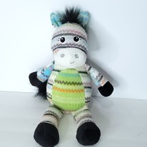 Mary Meyer Striped White and Rainbow Colorful Zebra Horse Plush Cable Kn... - $29.69