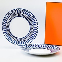 Hermes Bleus d&#39;Ailleurs Set of 2 Dessert Plate 22 cm blue porcelain dinner 8.75&quot; - £767.46 GBP