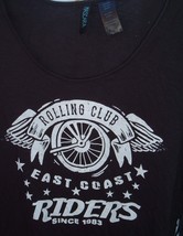 East Coast Riders Fringe Tee Top Mascara Brand Rolling club Biker S Vtg Y2K - £13.97 GBP