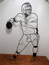 Football Player Iron Decorative Metal Wall Art Sculpture Sports Athlete 24&quot;x14” - £24.12 GBP