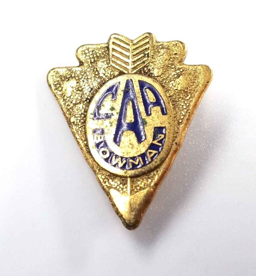 VTG CAA Bowman Arrowhead Camp Archery Association Member Gold Tone Ename... - $9.99