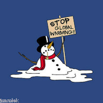 Snowman Sweatshirt Stop Global Warming S M XL NWT Fun Quality Blue - $29.29