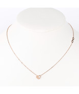 Rose Tone &quot;Lovely&quot; Heart Necklace &amp; Sparkling Crystal - £17.94 GBP