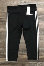 Adidas Womens Large Black 3/4 Athletic Crop Sweatpants New with Tags - £13.95 GBP