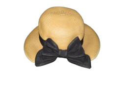 Lauren Conrad Women&#39;s Straw Split Back Bow Cloche Hat Sun Hat - £19.65 GBP