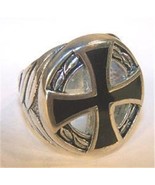 IRON CROSS CIRCLE SILVER BIKER RING  jewelry fashion mens rings NEW - $183.40 MXN