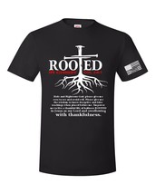 Mens Christian Tshirt Nail Cross Rooted In Christ Short Sleeve T-shirt a... - $21.77+
