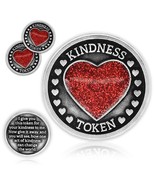 Pewter Kindness Token Coin Glitter Red Heart Pass It on Gift by Gloria D... - £11.79 GBP
