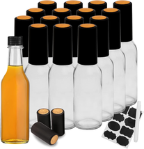 Hot Sauce Bottles with Black Caps, 16 Pack 5Oz Empty Glass Bottles,Woozy Bottle - $26.17